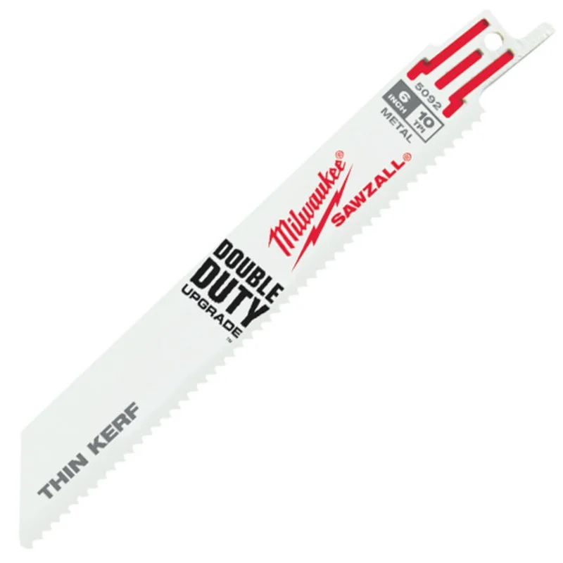 6" 10 TPI Thin Kerf SAWZALL Blades By Milwaukee 48-00-5092