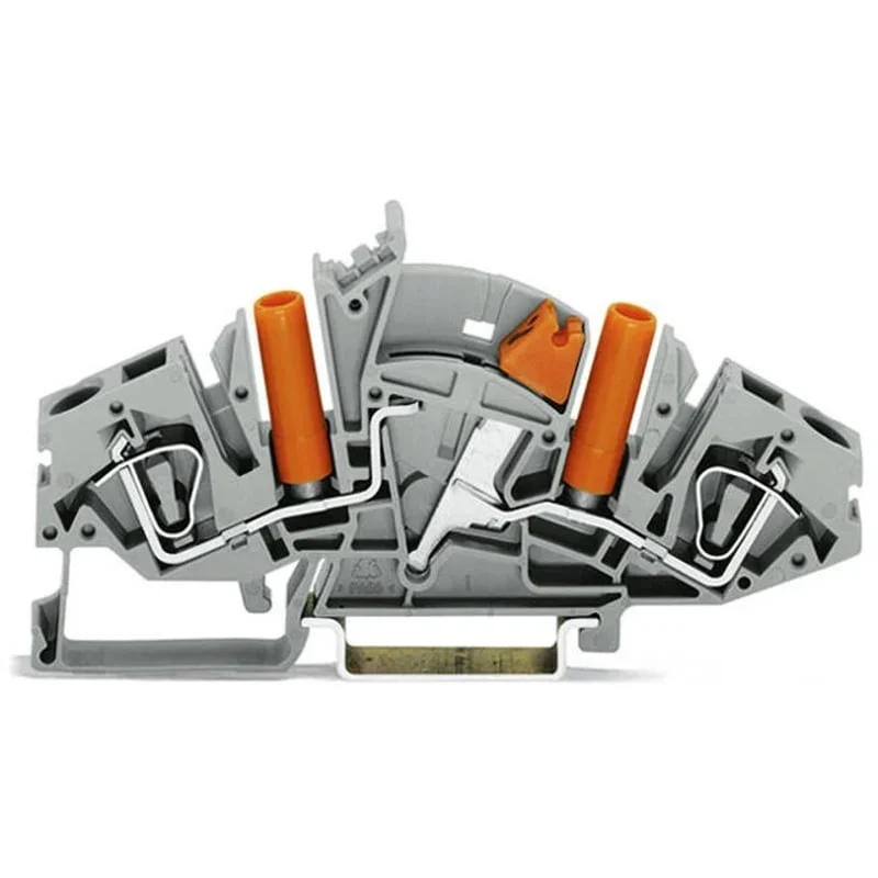 6mm 2-Conductor Disconnect/Test Terminal Block, Gray By Wago 282-821