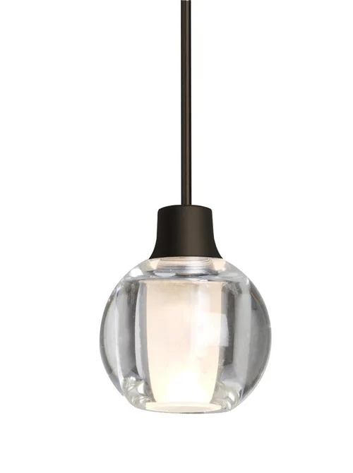Besa, Boca 3 Cord Pendant, Clear, Bronze Finish, 1x35W MAX GY6.35 Base (127|1XT-BOCA3CL-BR)
