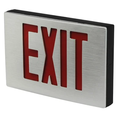 Best Lighting Products KXTEU1GBB2C-277-TP-USA Die-Cast Aluminum Exit Sign, Single Face, Green Letters, Black Housing, Black Face Panel, AC Only, No Self-Diagnostics, Dual Circuit with 277V Input, Tamper-Proof Hardware, Assembled in USA
