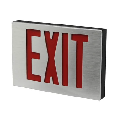 Best Lighting Products NYKXTEU3RWAEM New York City Compliant Die-Cast Aluminum Exit Sign, Universal Single/ Double Face, Red Letters, White Housing, Aluminum Face Panel, Battery Backup, No Self-Diagnostics