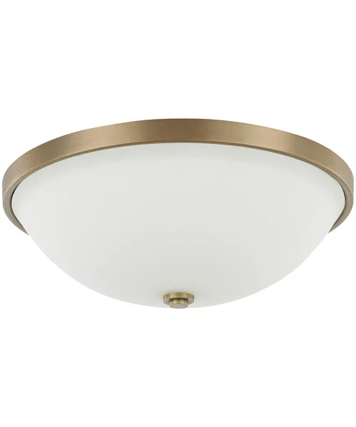 Capital lighting 3-Light Flush Mount In Aged Brass With Soft White Glass
