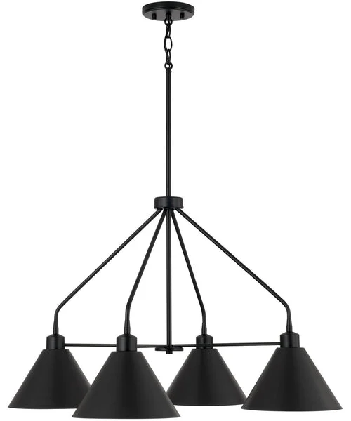 Capital lighting Alden 4-Light Chandelier Matte Black