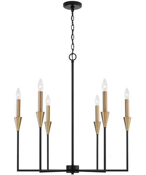 Capital lighting Avant 6-Light Chandelier Aged Brass and Black