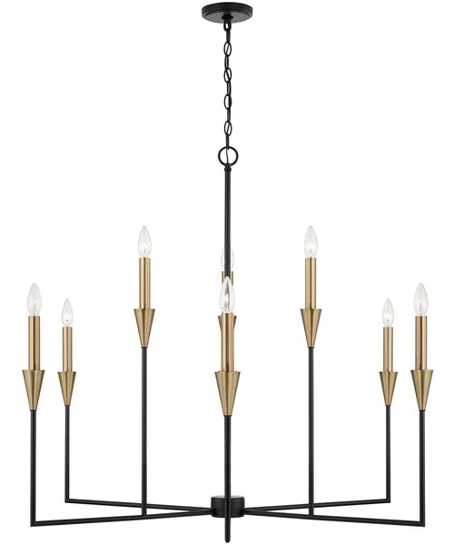 Capital lighting Avant 9-Light Chandelier Aged Brass and Black