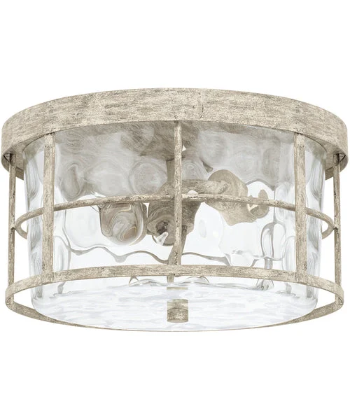 Capital lighting Beaufort 2-Light Flush Mount In Mystic Sand With Clear Water Glass