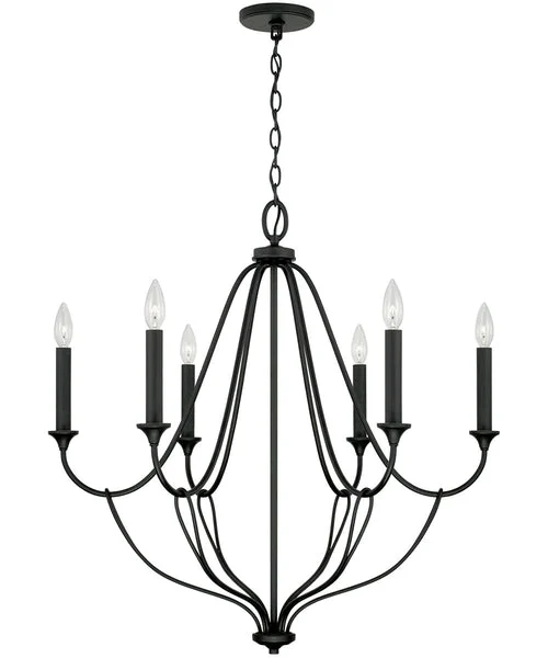 Capital lighting Bentley 6-Light Chandelier Black Iron