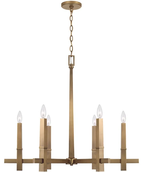 Capital lighting Blake 6-Light Chandelier Aged Brass