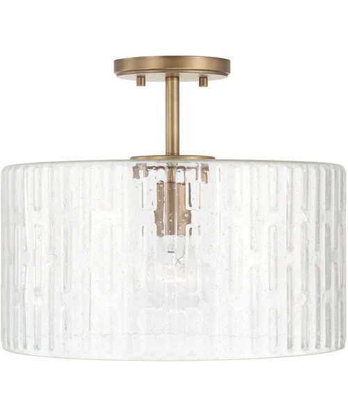 Capital lighting Emerson 1-Light Dual-Mount Semi-Flush/Pendant Mount In Aged Brass