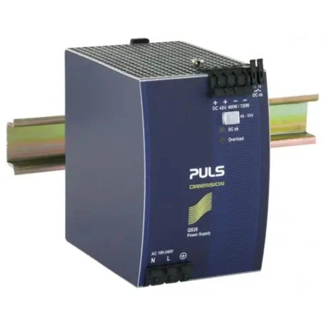 Din Rail Power Supply For 1-Phase System, 48V, 10A By PULS QS20.481