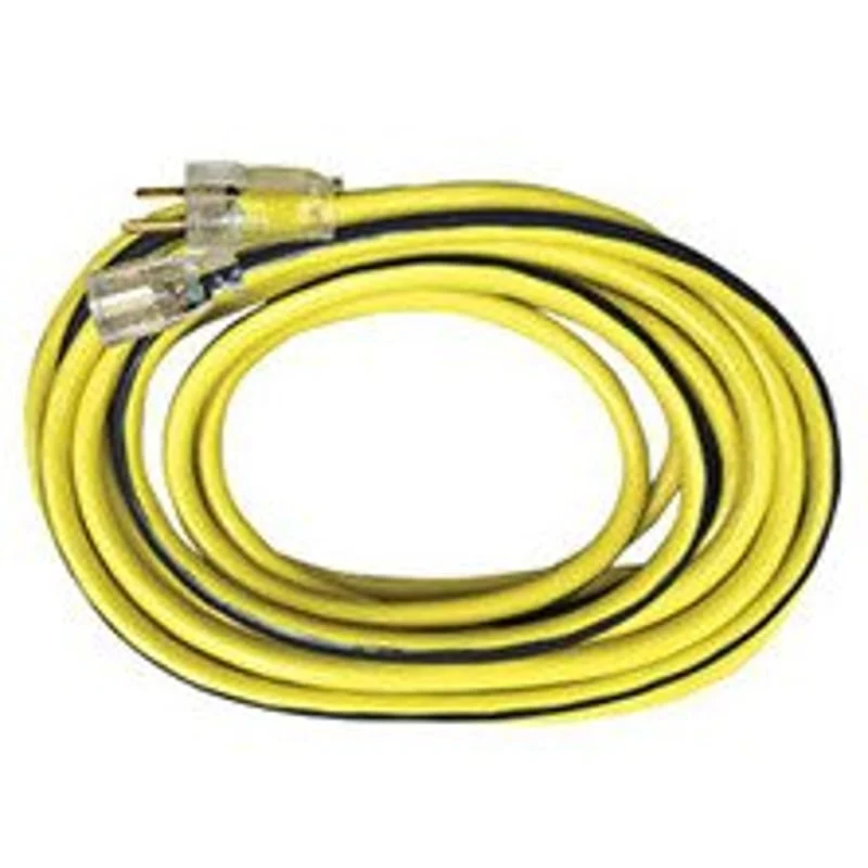 Extension Cord with Lighted End, 3-Conductor, 300V, Yellow/Black By Voltec 05-00351