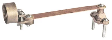 Garvin GCH5010050 Bronze Casting Ground Clamp For Pipe Size 45293 To 1 In. With Copper Assembled Strap & 45293 In. Two Screw Hub