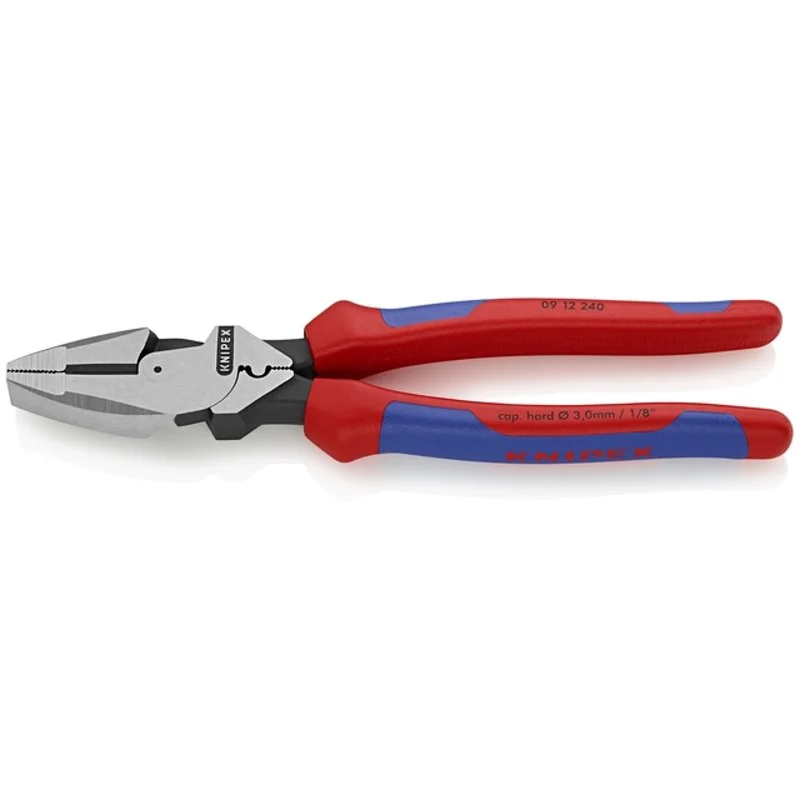 High Leverage Lineman's Pliers New England with Fish Tape Puller & Crimper By Knipex 09 11 240 SBA