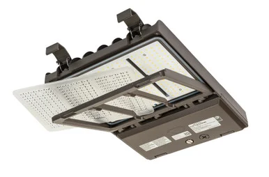Keystone KT-ALED140PSHV-M2-OSA-NM-8CSB-VDIM 140W Power Select Color Select LED Area Light With NEMA Type 3-Pin Twist Lock Receptacle + Shorting Cap. Series 2 Medium Housing. Optics Selectable A (Type Iii And V). 277-480V Input. Bronze.