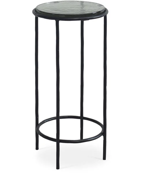 Lampsusa Accent Table in Black on Textured Iron
