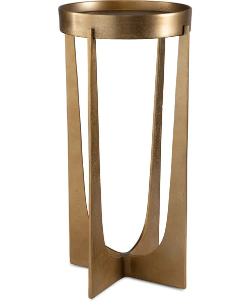 Lampsusa Accent Table in Raw Old Antiqued Brass