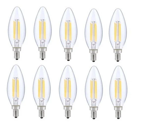 LED E12 CANDELABRA, BLUNT TIP, 3000K, 300 degree, CRI80, ES, UL, 6W, 40W EQUIVALENT, 15000HRS (758|E12LED115-10PK)