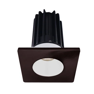 Lotus LED LED-2-S8W2-40K-2RRWH-2STBZ 2" Recessed 8W LED 4000K 620 lm 38 Type IC Damp Air-Tight ES T24 CRI 90+ - Round Reflector White - Square Trim Bronze