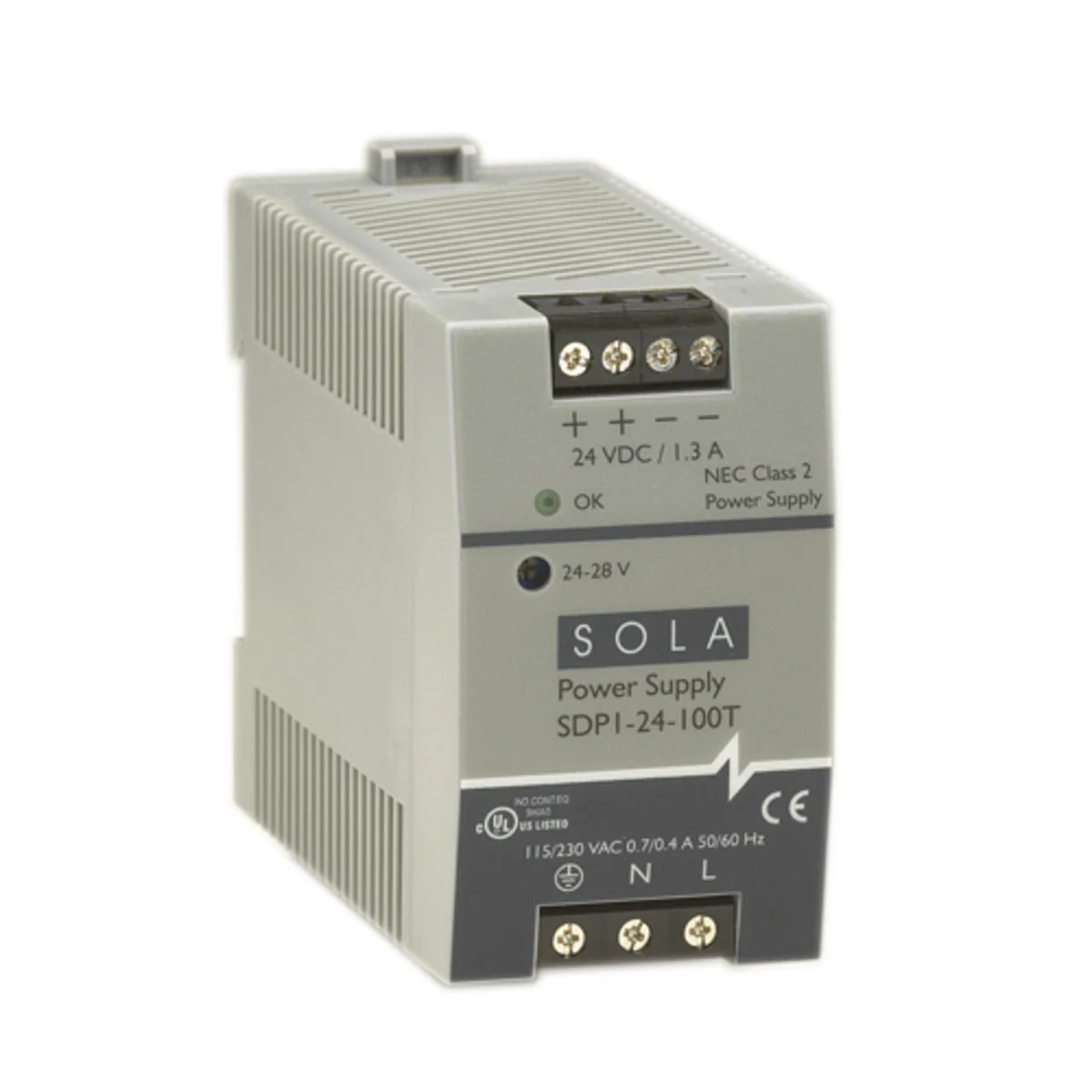 Low Power DC Power Supply, 85 To 264 VAC/90 To 375 VDC Input, 24 To By Sola Hevi-Duty SDP124100T