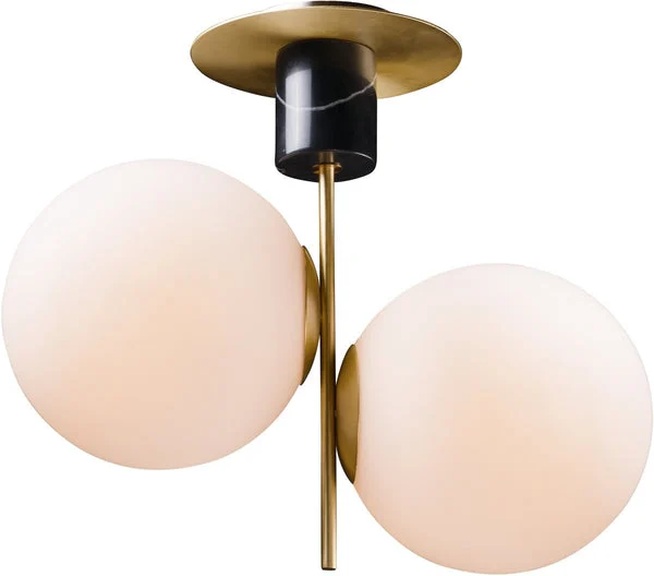 Maxim 10"W Vesper 2-Light Semi-Flush Satin Brass / Black