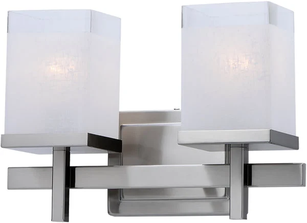 Maxim 14"W Tetra 2-Light Bath Vanity Satin Nickel