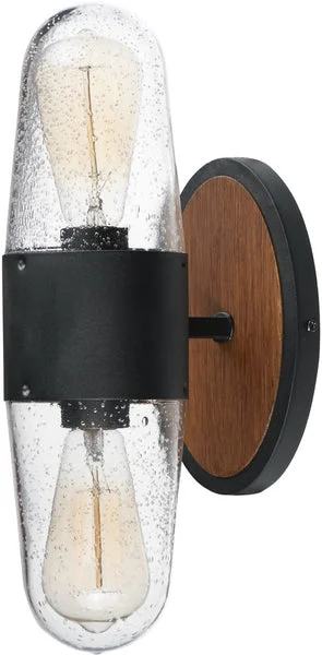 Maxim 15"H Lido 2-Light Outdoor Wall Sconce Antique Pecan / Black