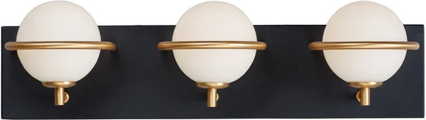 Maxim 20"W Revolve LED 3-Light Bath Vanity Black / Gold