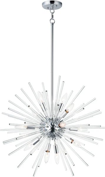 Maxim 23"W Polaris 12-Light Pendant Polished Chrome