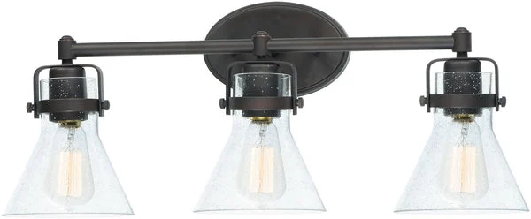 Maxim 24"W Seafarer 3-Light Bath Vanity With Bulbs Oil Rubbed Bronze