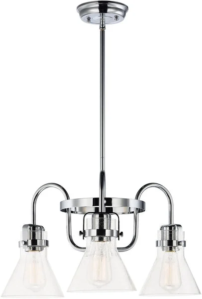 Maxim 24"W Seafarer 3-Light Chandelier With Bulbs Polished Chrome