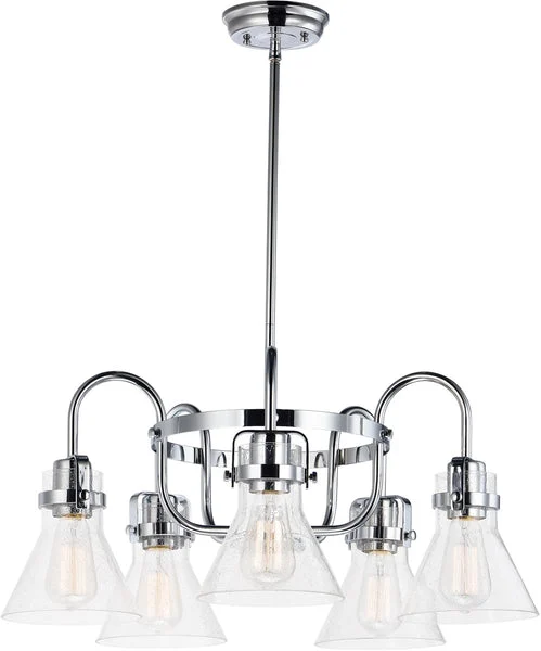 Maxim 24"W Seafarer 5-Light Chandelier With Bulbs Polished Chrome