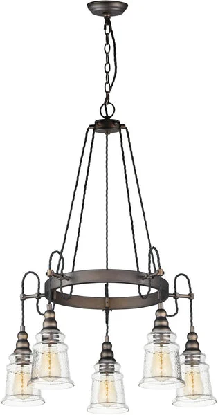Maxim 27"W Revival 5-Light Chandelier Oil Rubbed Bronze
