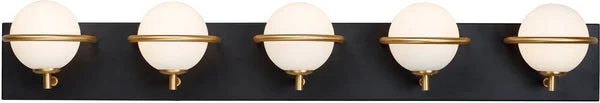 Maxim 34"W Revolve LED 5-Light Bath Vanity Black / Gold