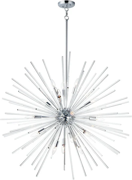 Maxim 40"W Polaris 16-Light Pendant Polished Chrome