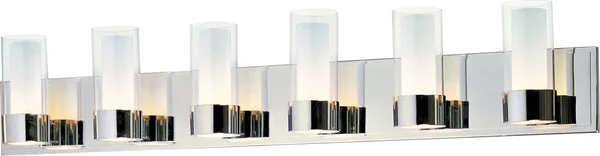Maxim 40"W Silo 6-Light Bath Vanity With LED Bulbs Polished Chrome
