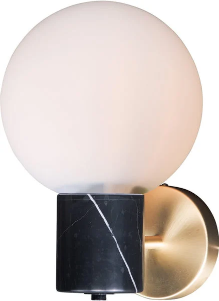Maxim 8"W Vesper 1-Light Wall Sconce Satin Brass / Black