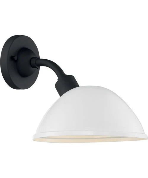 Nuvo lighting 10"H South Street 1-Light Outdoor Gloss White / Textured Black