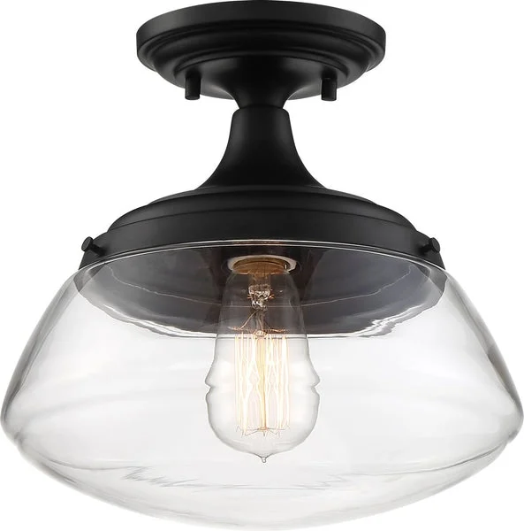 Nuvo lighting 10"W Kew 1-Light Close-to-Ceiling Aged Bronze / Clear