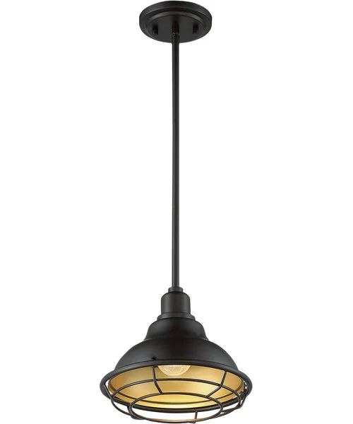 Nuvo lighting 10"W Newbridge 1-Light Pendant Dark Bronze / Gold