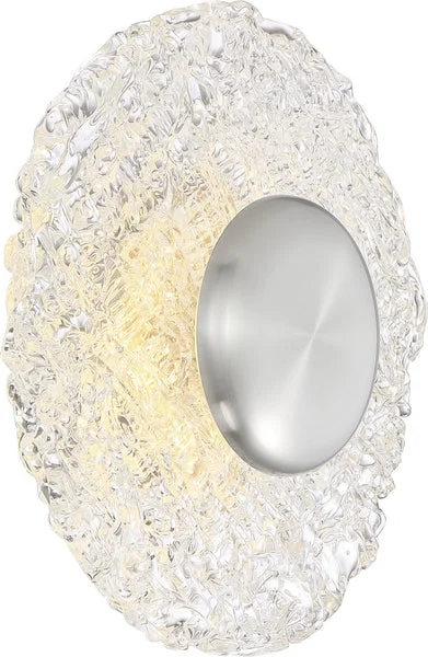 Nuvo lighting 10"W Riverbed 1-Light LED Flush Mount Polished Nickel