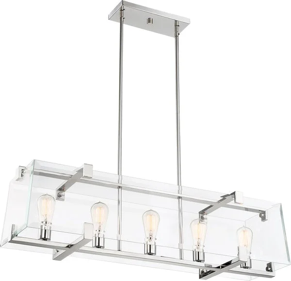 Nuvo lighting 10"W Shelby 5-Light Pendant Polished Nickel