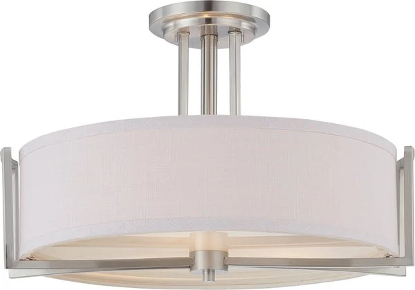 Nuvo lighting 18"W Gemini 3-Light Close-to-Ceiling Brushed Nickel