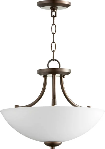 Quorum 15"W Barkley 3-light Dual Mount Light Fixture Oiled Bronze
