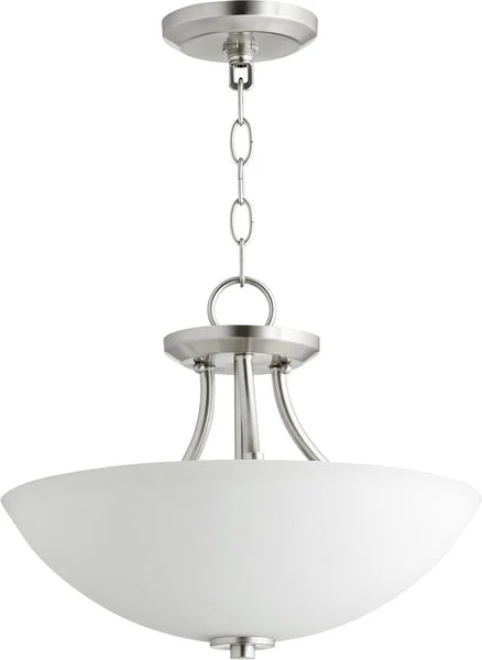 Quorum 15"W Barkley 3-light Dual Mount Light Fixture Satin Nickel