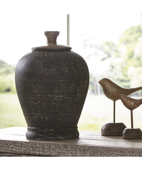 Signature design by ashley 14"H Barric Jar Antique Black