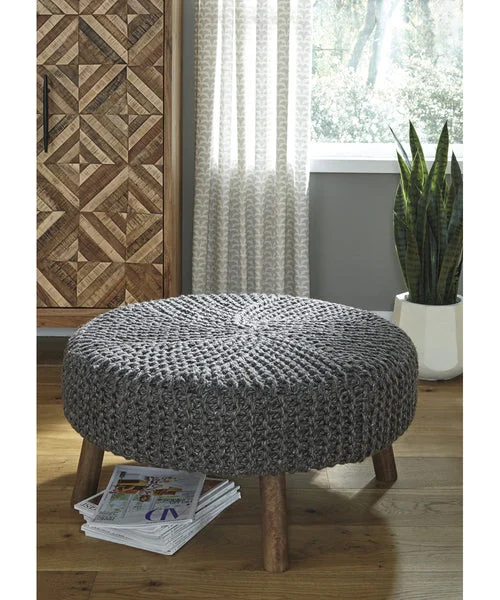 Signature design by ashley 15"H Jassmyn Oversized Accent Ottoman Charcoal