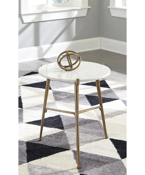 Signature design by ashley 21"H Chadton Accent Table White/Gold