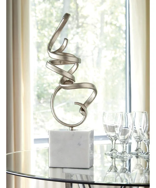 Signature design by ashley 21"H Pallaton Sculpture Champagne/White