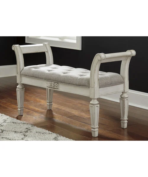 Signature design by ashley 26"H Realyn Accent Bench Antique White