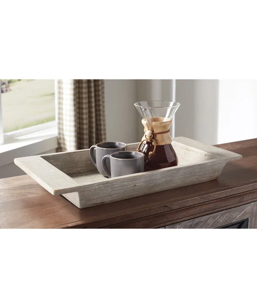 Signature design by ashley 3"H Michaiah Tray Antique White